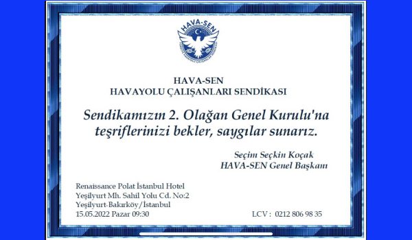 Son Dakika Havacılık Haberleri | Türk Hava Yolları, Pegasus, Sunexpress, Corendon, Havacılık, Havayolları, Havalimanları, Havaalanları, THY, Hostes, Pilot, Uçak, Kabin memuru, SHGM, DHMİ havasen 2nci genel kurul 2022