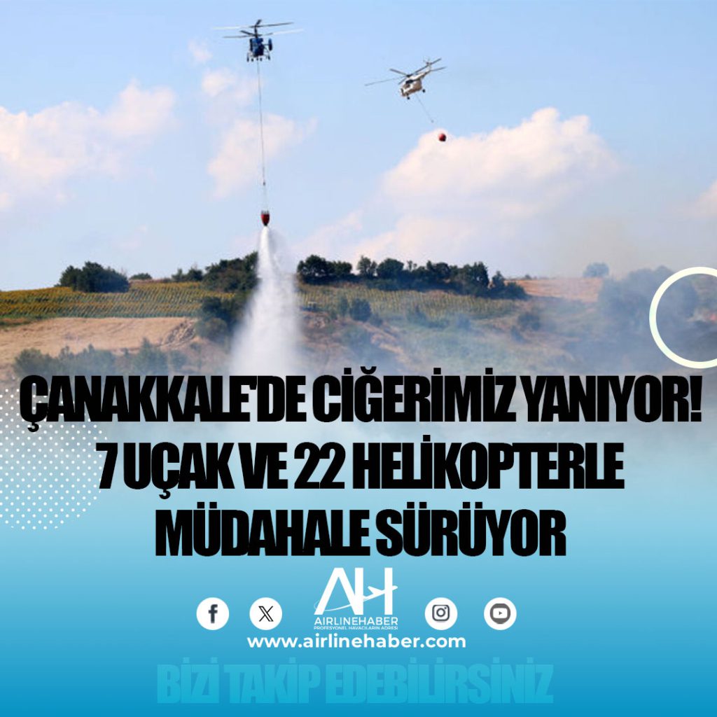 Çanakkale'de ciğerimiz yanıyor! 7 uçak ve 22 helikopterle müdahale sürüyor