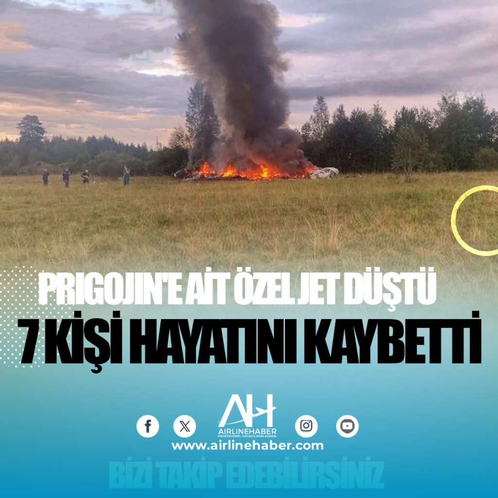 Prigojin'e ait özel jet düştü. 7 kişi hayatını kaybetti