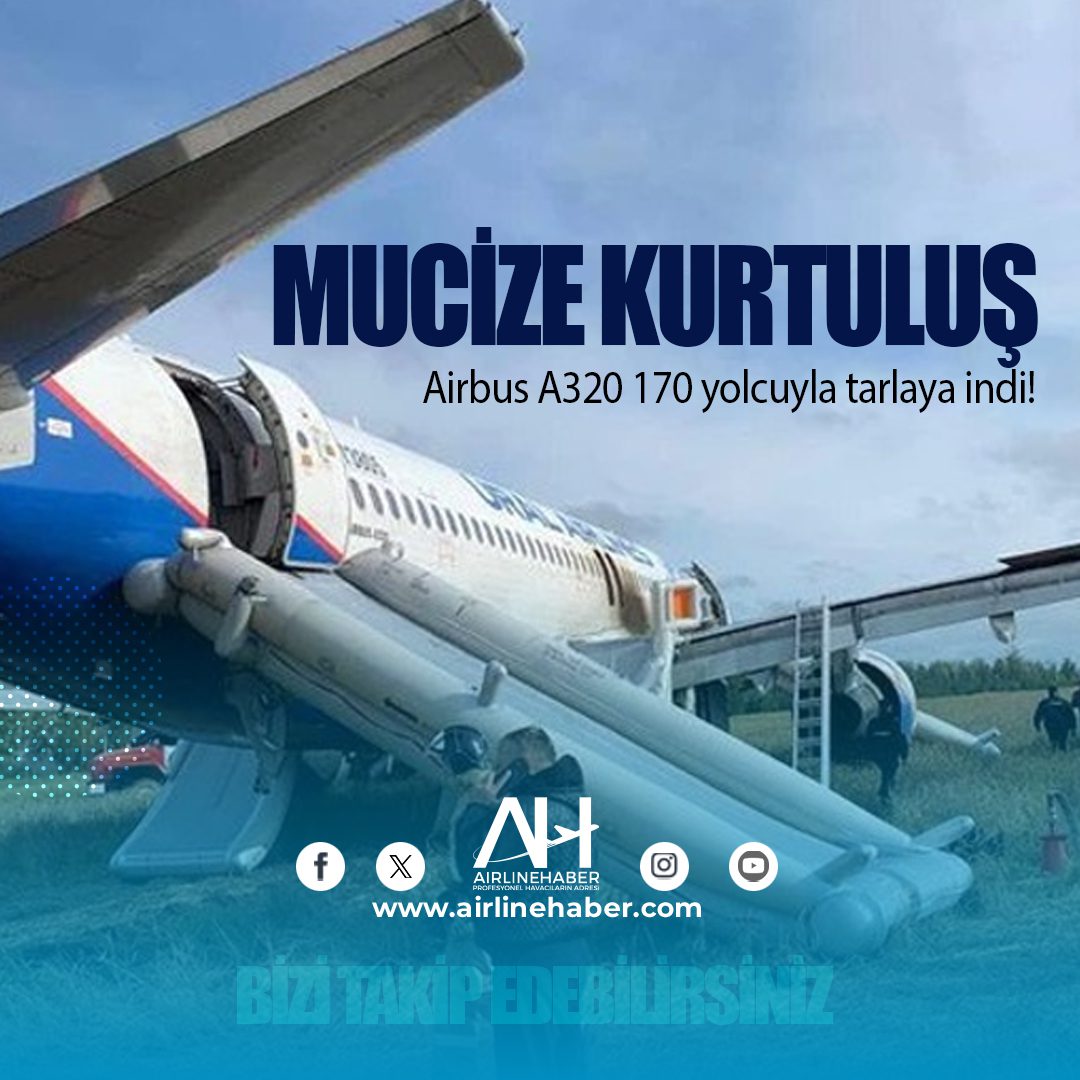 Mucize kurtuluş: Airbus A320 170 yolcuyla tarlaya indi!