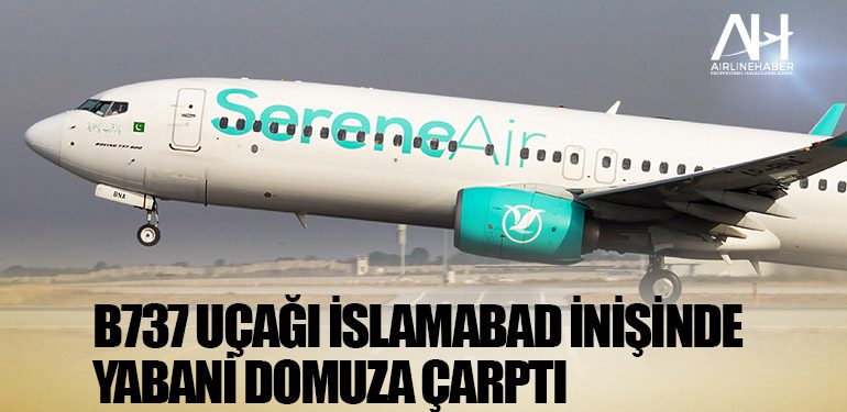 B737 uçağı İslamabad inişinde yabani domuza çarptı