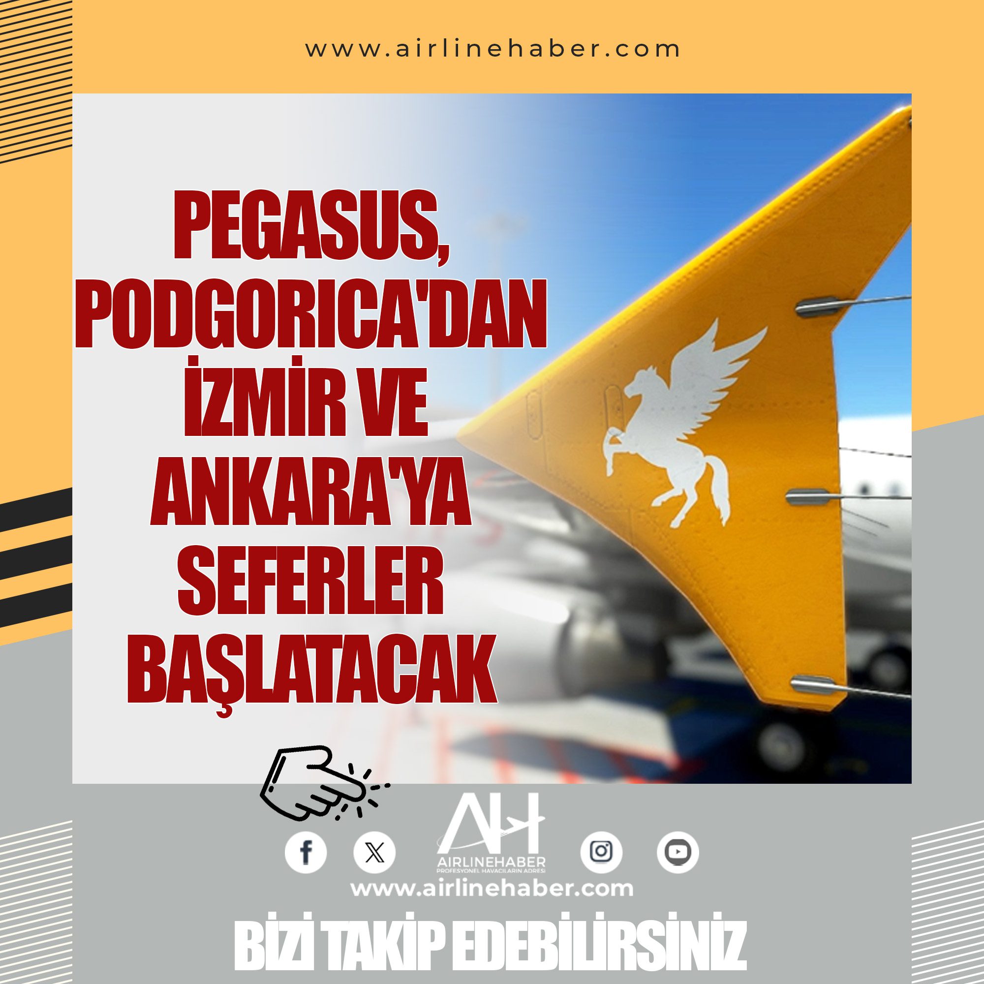 Pegasus, Podgorica'dan İzmir ve Ankara'ya seferler başlatacak