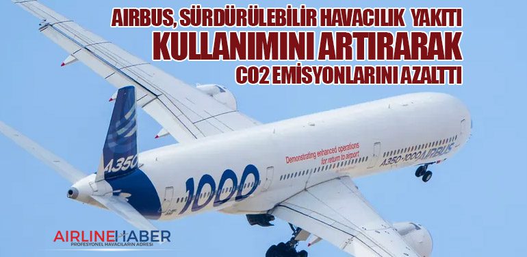 Airbus, Sürdürülebilir Havacılık Yakıtı Kullanımını Artırarak CO2 Emisyonlarını Azalttı