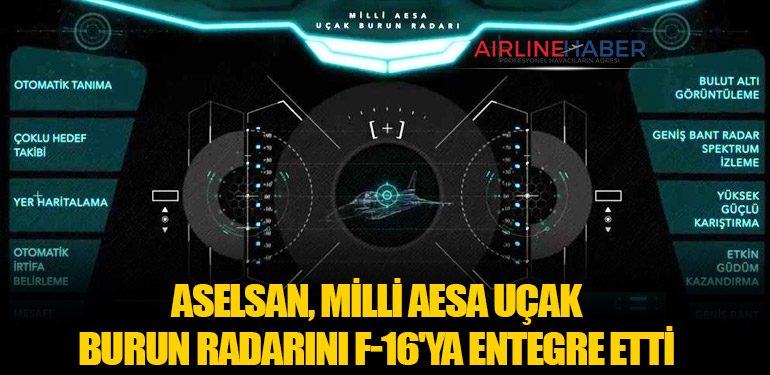 ASELSAN, Milli AESA Uçak Burun Radarını F-16'ya Entegre Etti