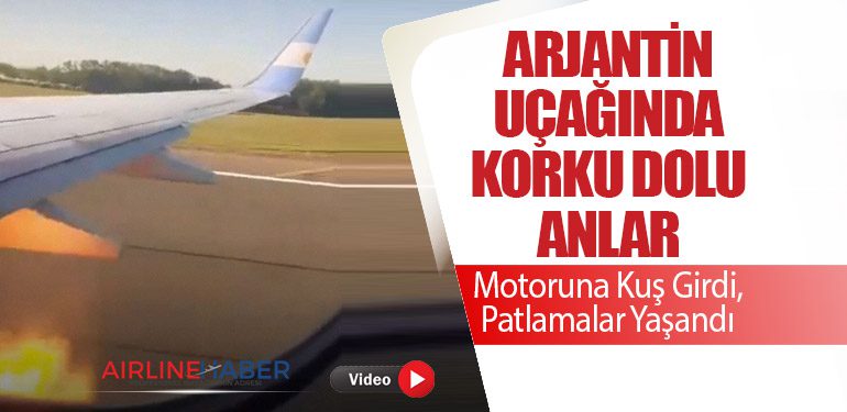 Arjantin Uçağında Korku Dolu Anlar: Motoruna Kuş Girdi, Patlamalar Yaşandı