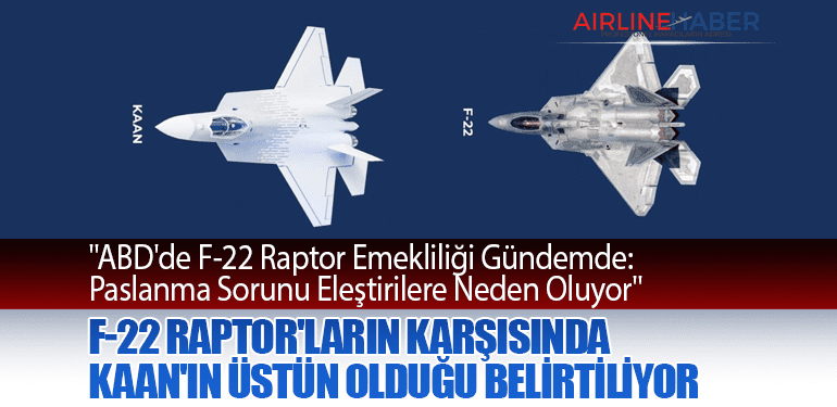 ABD'de F-22 Raptor Emekliliği Gündemde: F-22 Raptor'ların karşısında KAAN'ın üstün olduğu belirtiliyor.