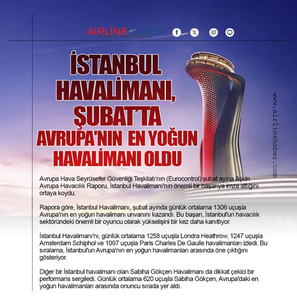 İstanbul Havalimanı, Şubat'ta Avrupa'nın En Yoğun Havalimanı Oldu