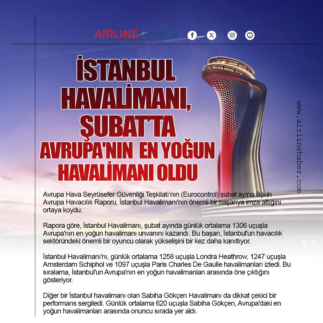 İstanbul Havalimanı, Şubat'ta Avrupa'nın En Yoğun Havalimanı Oldu