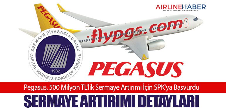 Pegasus, 500 Milyon TL'lik Sermaye Artırımı İçin SPK'ya Başvurdu