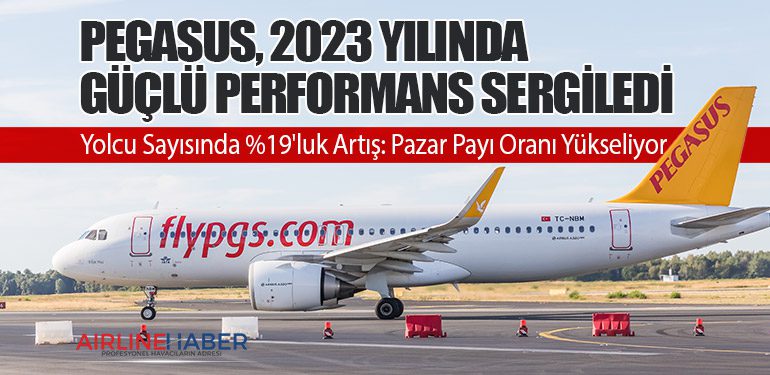 Pegasus Hava Yolları, 2023 Yılında Güçlü Performans Sergiledi. Yolcu Sayısında %19'luk Artış: Pazar Payı Oranı Yükseliyor