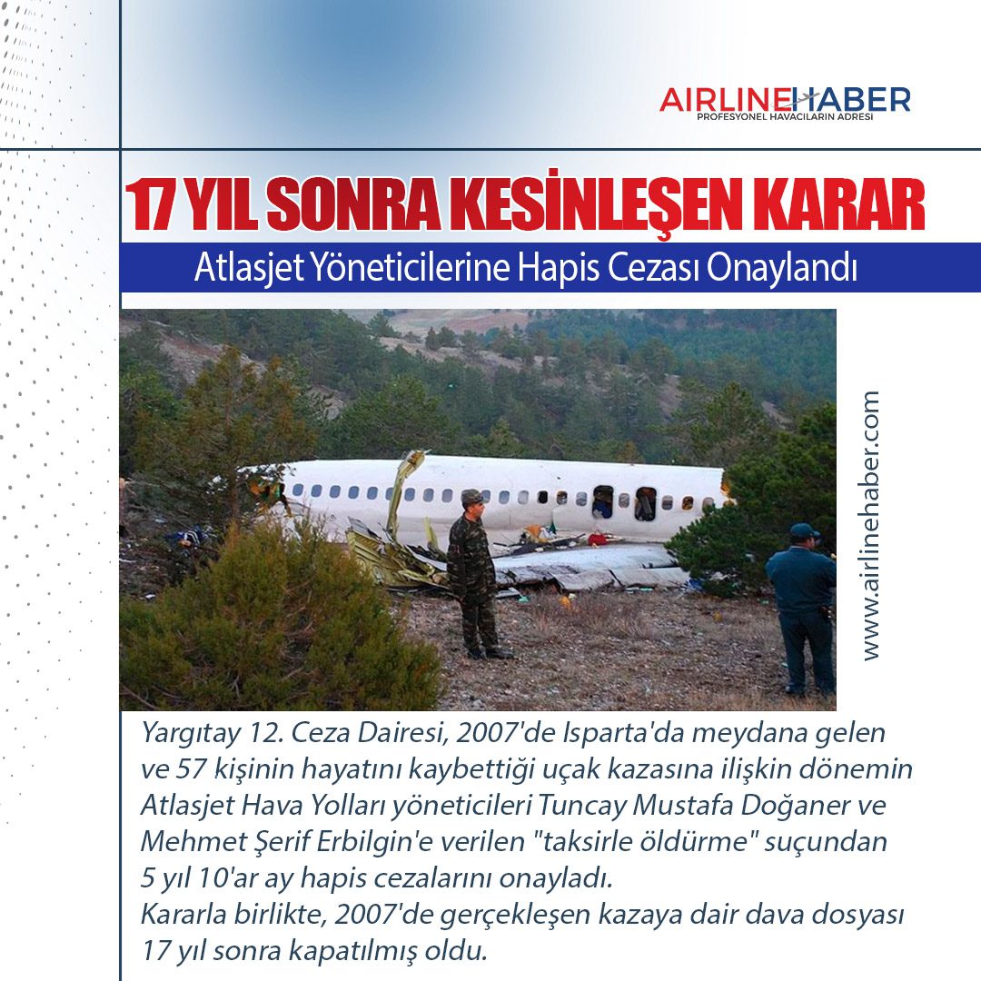 17 Yıl Sonra Kesinleşen Karar: Atlasjet Yöneticilerine Hapis Cezası Onaylandı