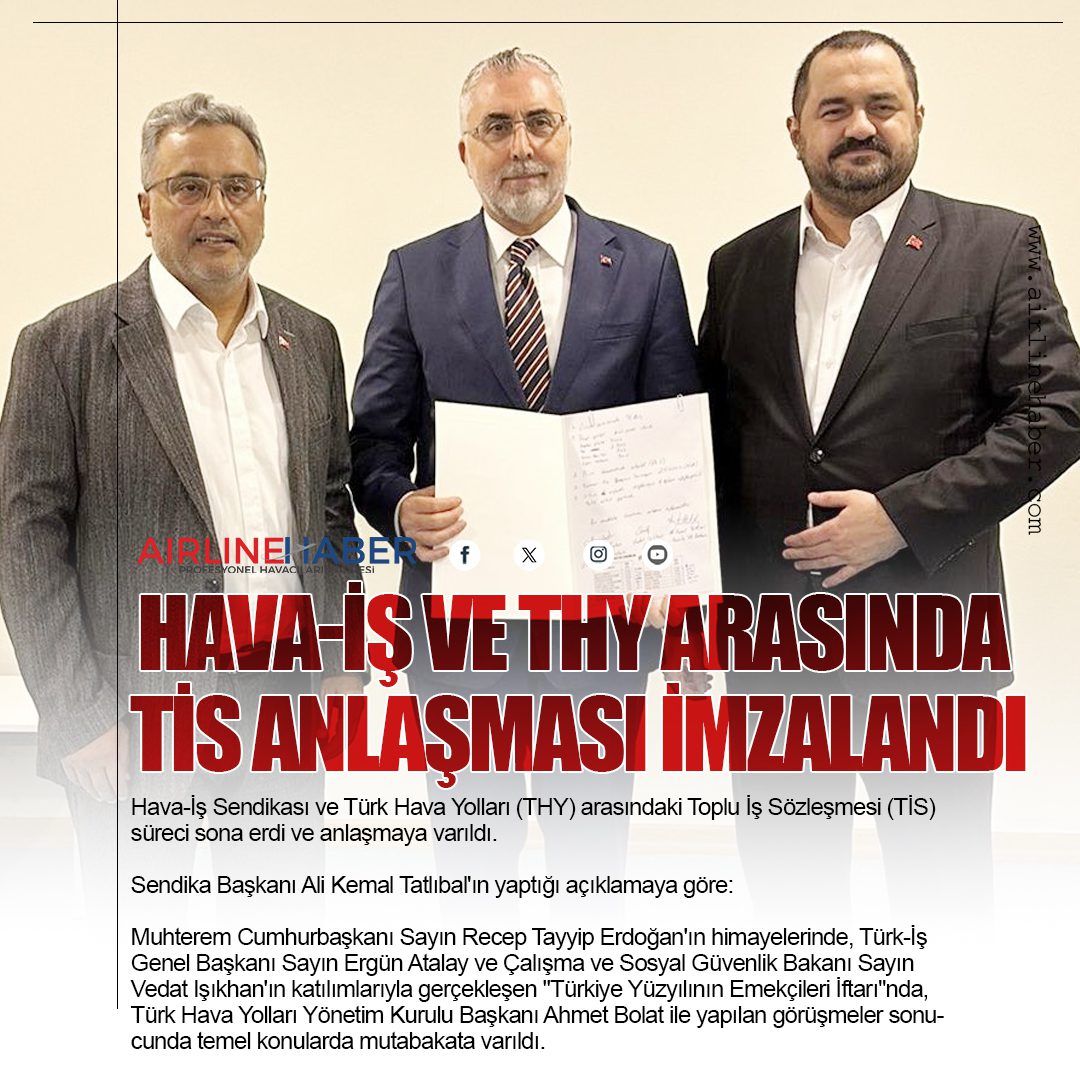 Hava-İş ve Türk Hava Yolları Arasında TİS Anlaşması İmzalandı