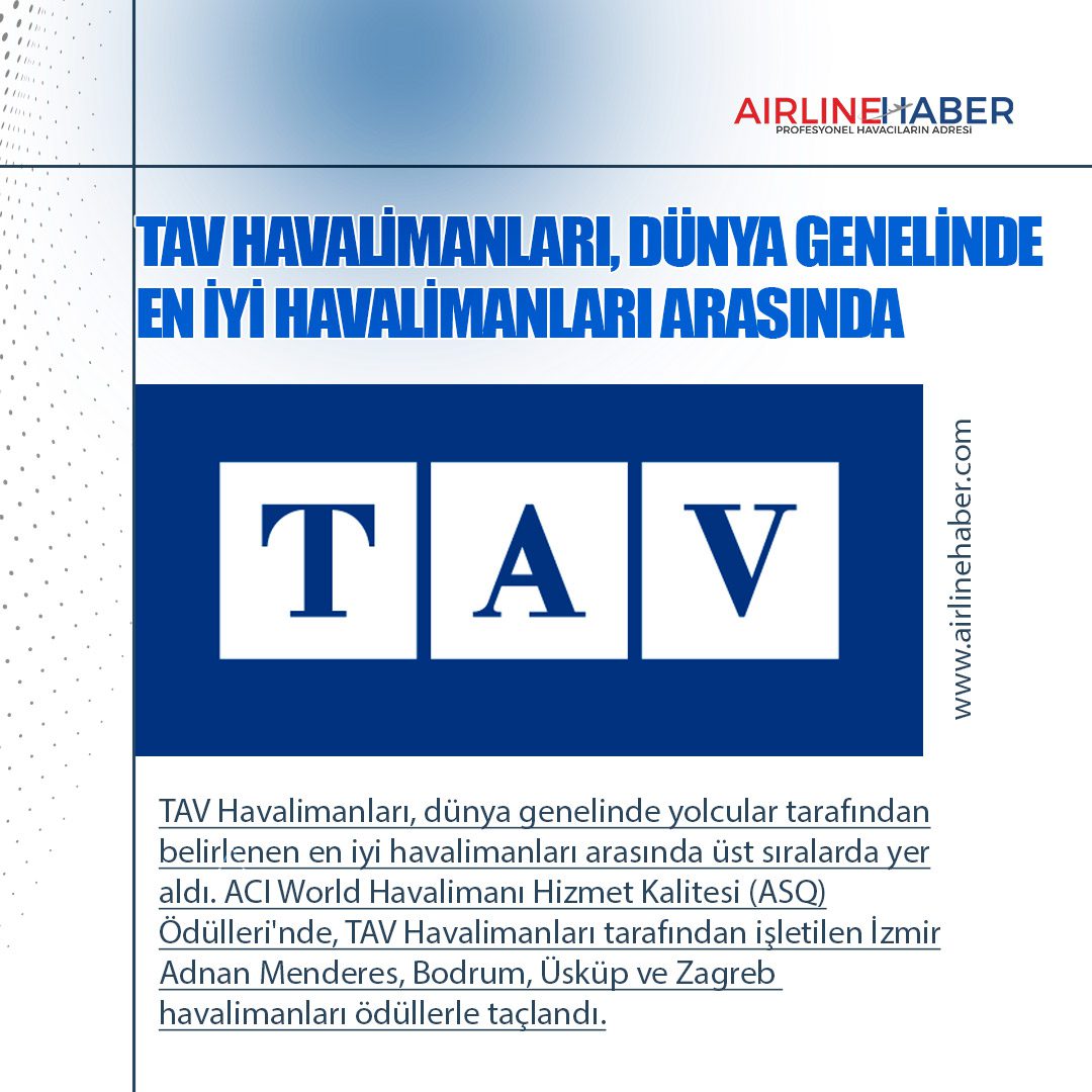 TAV Havalimanları, Dünya Genelinde En İyi Havalimanları Arasında