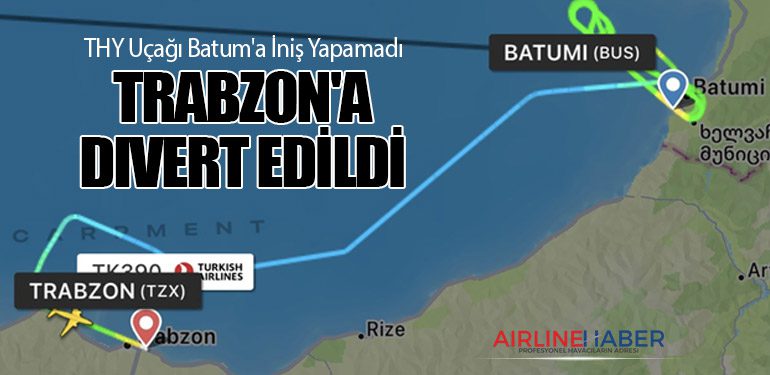 THY Uçağı Batum'a İniş Yapamadı: Trabzon'a Divert Edildi