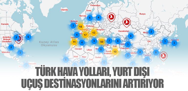 Türk Hava Yolları, Yurt Dışı Uçuş Destinasyonlarını Artırıyor