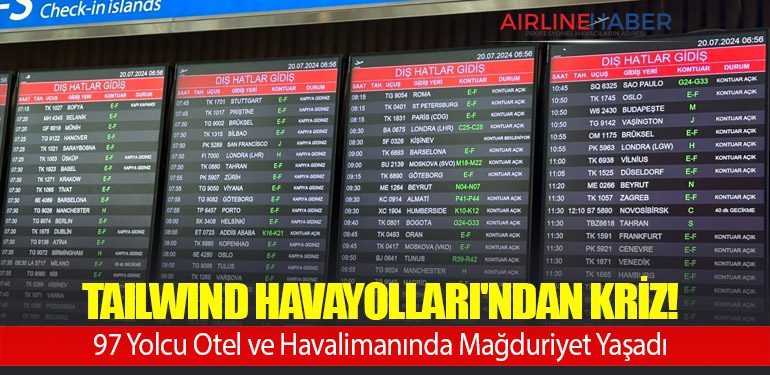 Tailwind Havayolları'ndan Kriz! 97 Yolcu Otel ve Havalimanında Mağduriyet Yaşadı