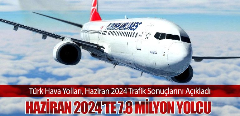 Türk Hava Yolları, Haziran 2024 Trafik Sonuçlarını Açıkladı. Haziran 2024'te 7.8 Milyon Yolcu