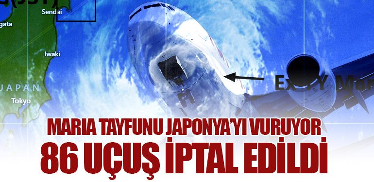 Maria Tayfunu Japonya’yı Vuruyor: 86 Uçuş İptal Edildi