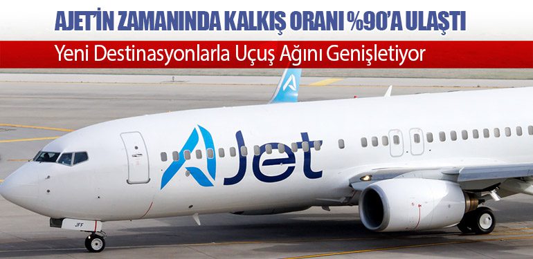 AJet’in Zamanında Kalkış Oranı %90’a Ulaştı. Yeni Destinasyonlarla Uçuş Ağını Genişletiyor