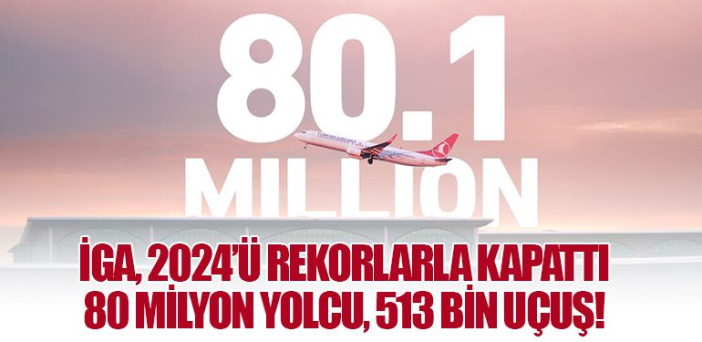 İGA, 2024’ü Rekorlarla Kapattı: 80 Milyon Yolcu, 513 Bin Uçuş!