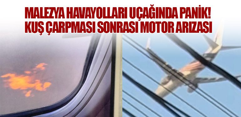 Malezya Havayolları Uçağında Panik! Kuş Çarpması Sonrası Motor Arızası